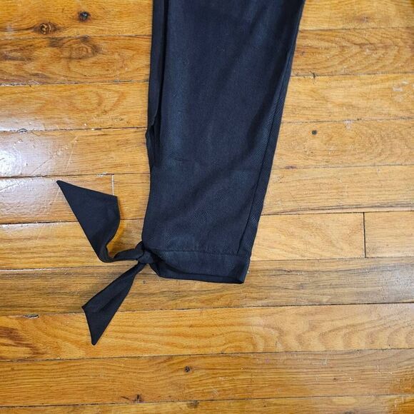 Reformation Black Trousers Ankle Petite Pants  Size OP High Waisted - Picture 3 of 10